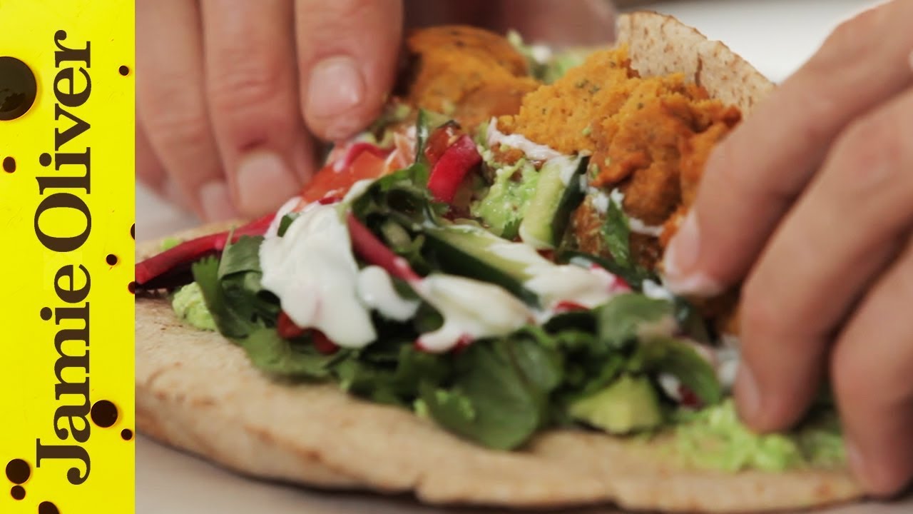Sweet Potato Falafel with Pea & Feta Hummus | Aaron Craze
