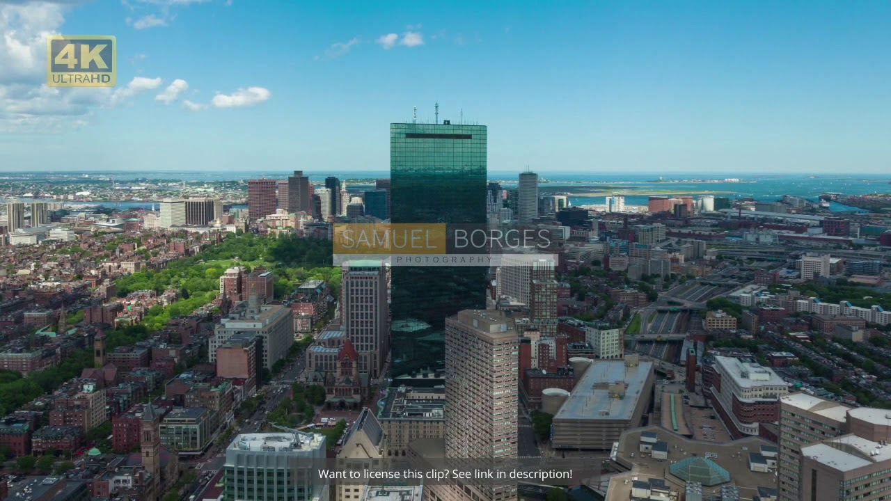 4K Aerial timelaspe of Boston skyline - Massachusetts - USA