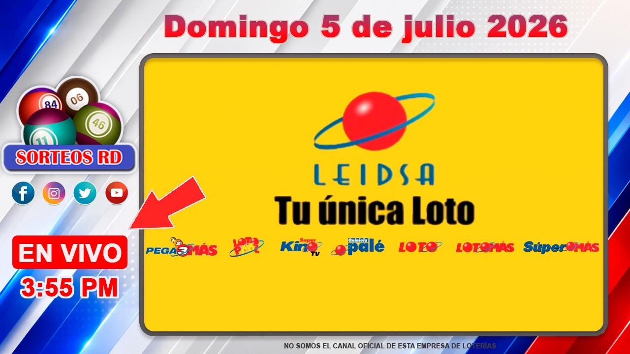 LEIDSA y Anguilla Lottery en Vivo 📺 | Domingo 5 de julio 2026 / 3:55 P.M