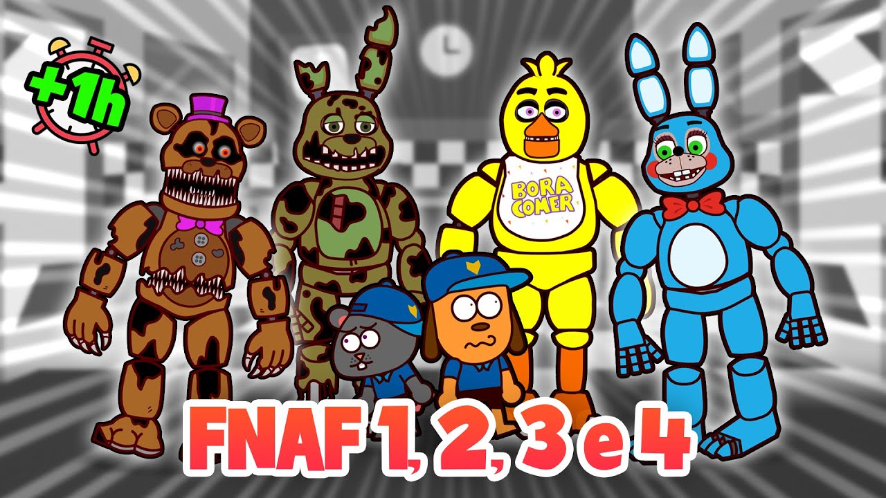 Maratona Dogo e Ratch em Five Nights at Freddy's 1, 2, 3 e 4 | Animação