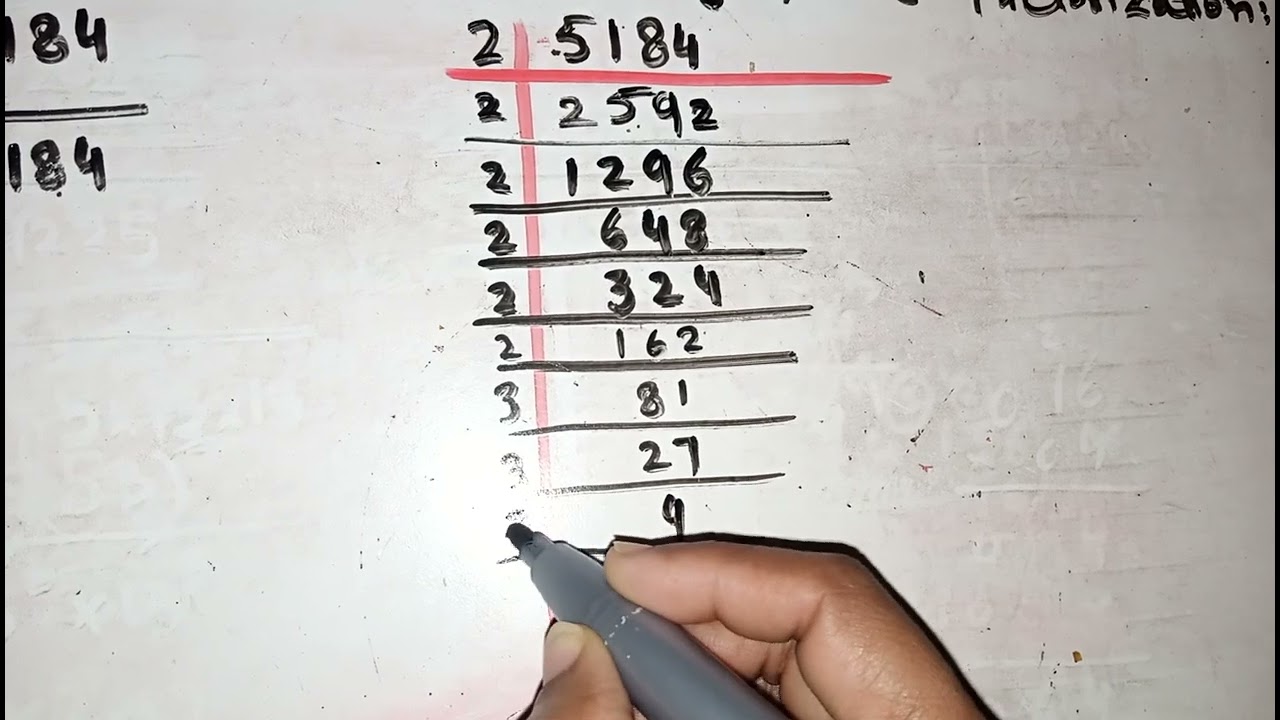 square root of 5184 by prime factorization method