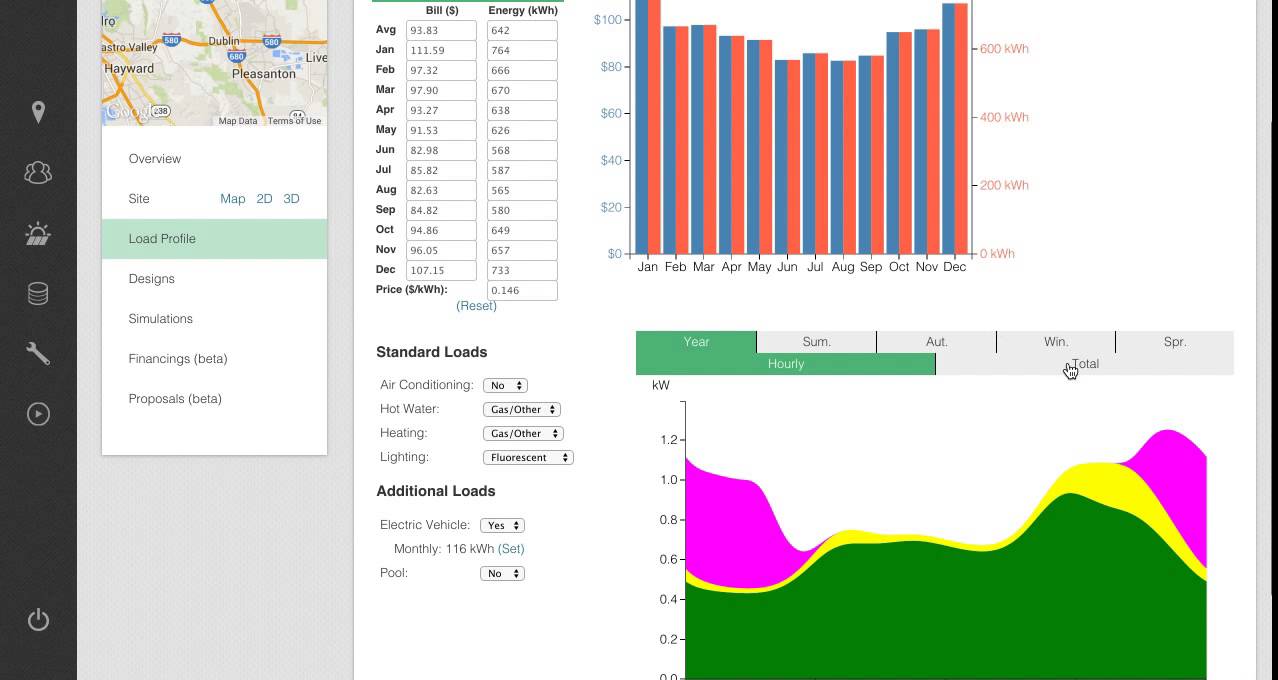 Inputting customer bills & load profile