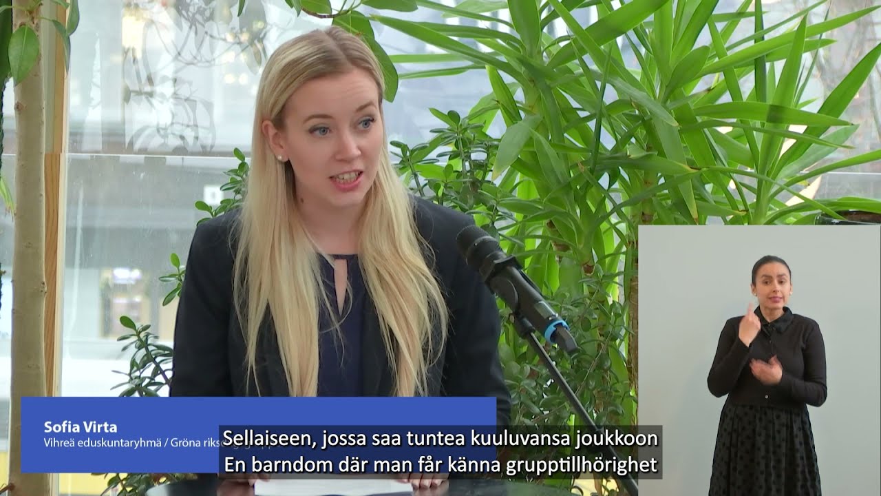 Kansallisen lapsistrategian julkaisutilaisuus: Sofia Virta, Vihre&auml; eduskuntaryhm&auml;