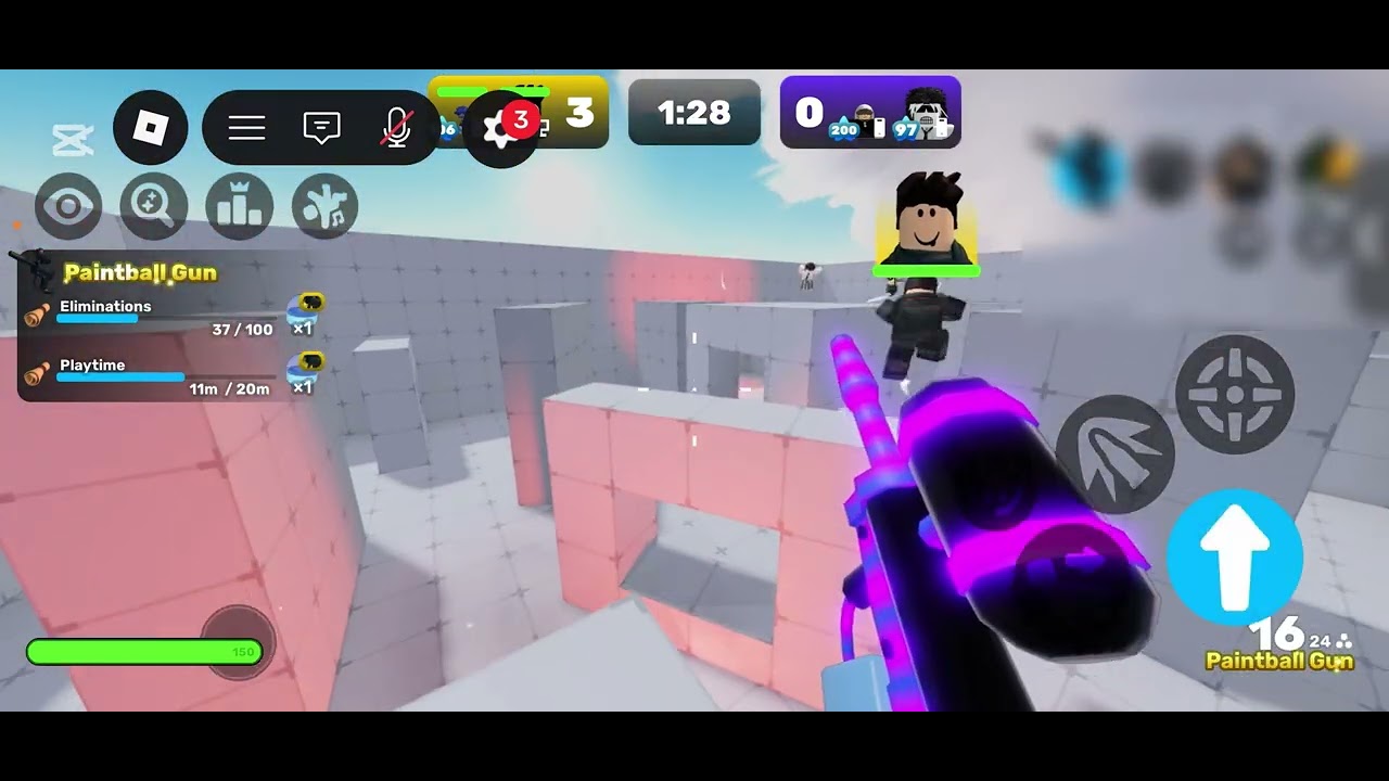 My first game with paintball gun