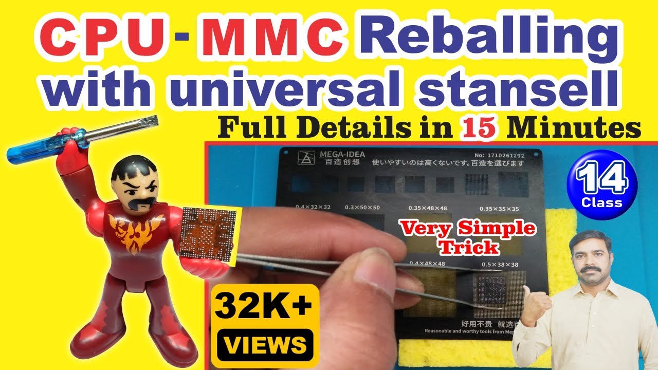 How to Reball cpu with universal stencil very simple trick class-14