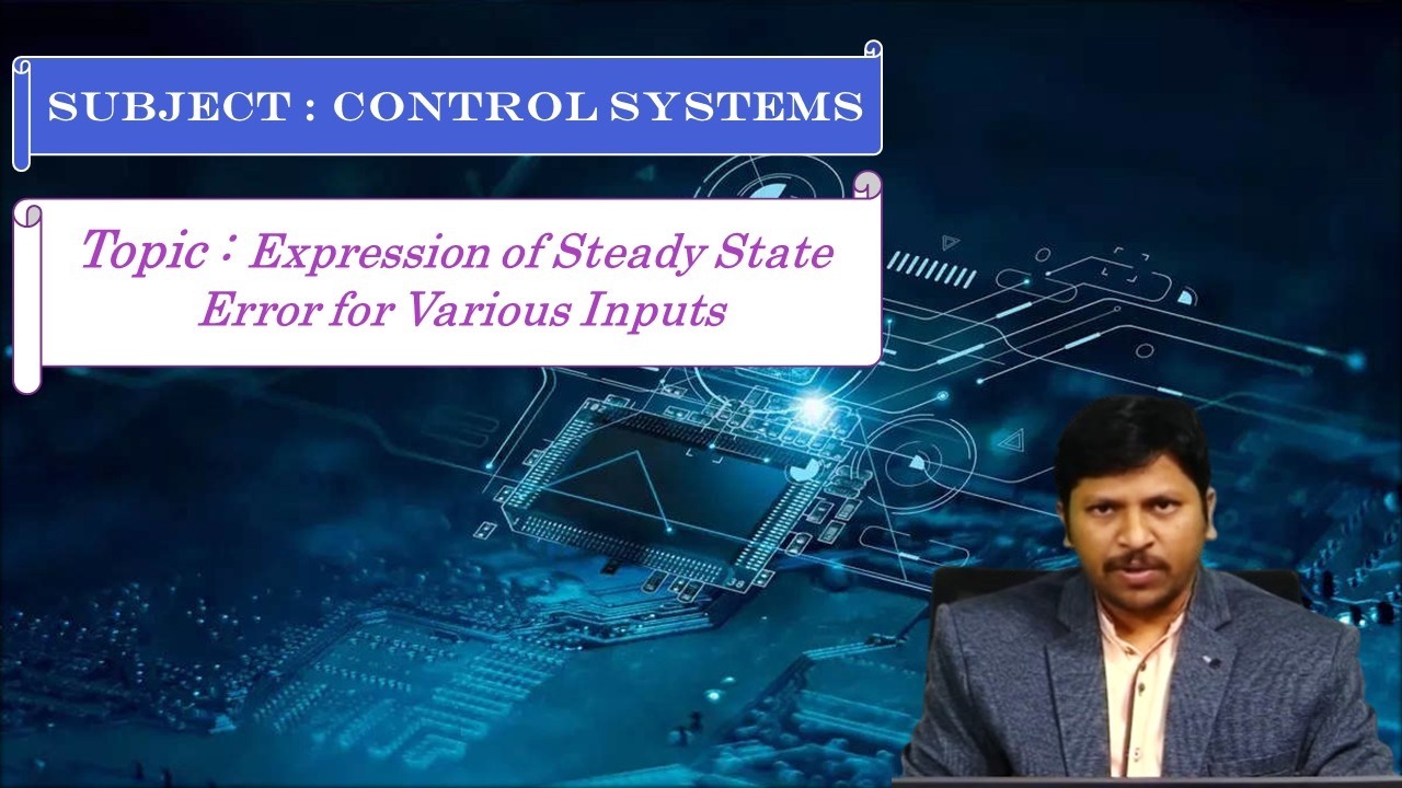 LEC31|Control Systems | Expression of  Steady State Error for Various Inputs By Mr. CH. Babaiah