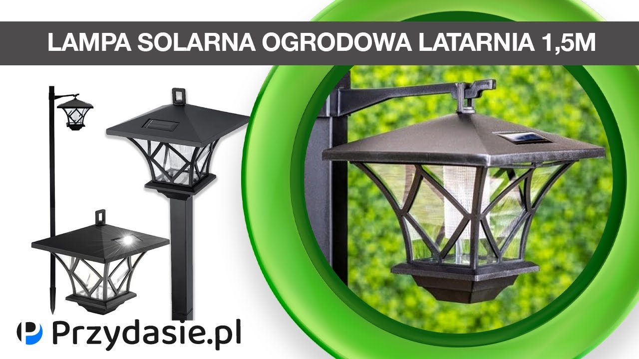 Lampa solarna ogrodowa latarnia wysoka 1,5m słupek #5729 | PrzydaSiePL