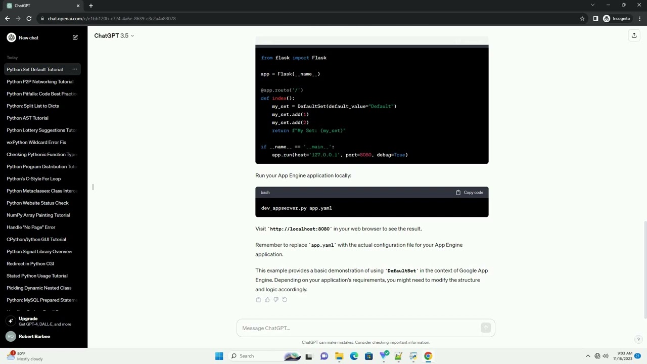 How to change the default property on a set in python and Google AppEngine