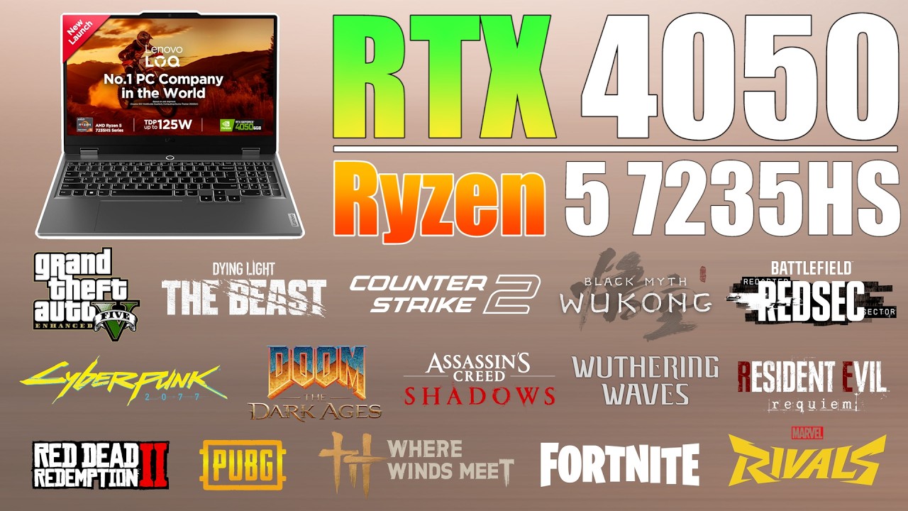 Lenovo LOQ | RTX 4050 | Ryzen 5 7235HS | New 15 Games Tested