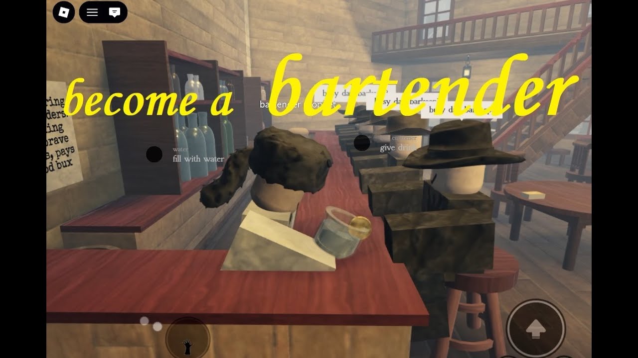 become a bartender in Roblox cowboy game