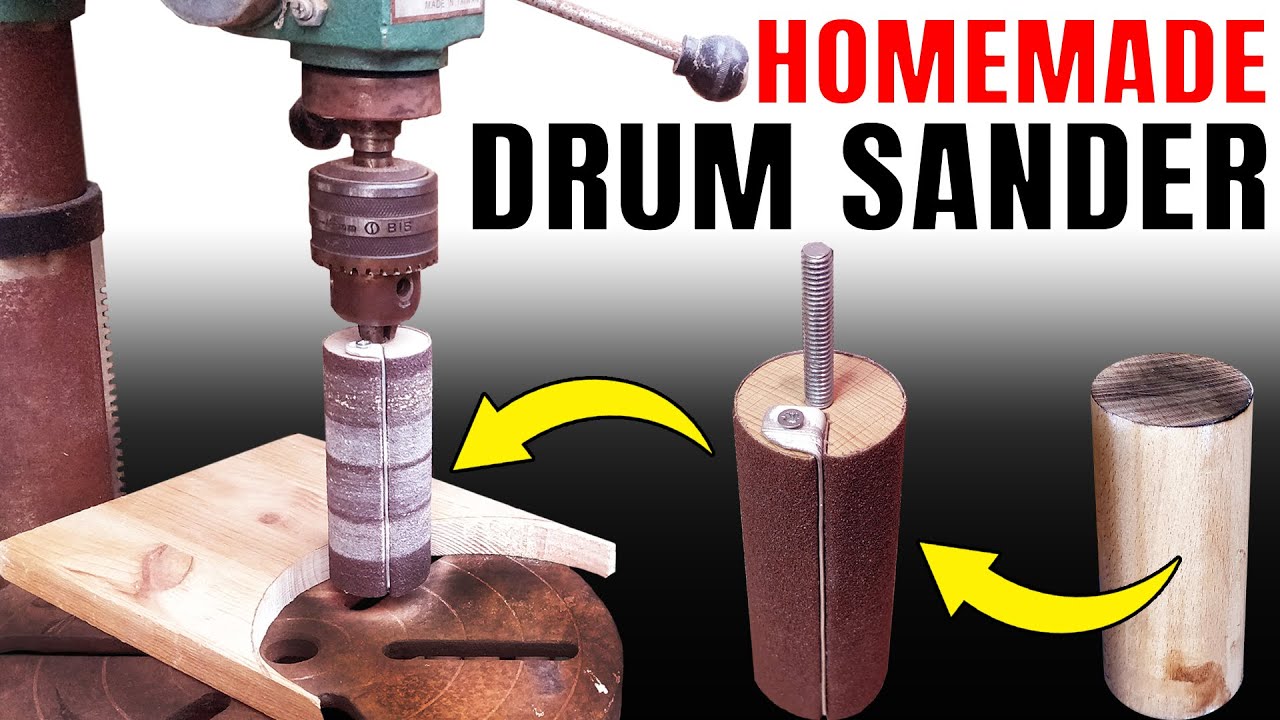 DIY Drum Sander For Drill Press | Quick Sandpaper Replacement - NO GLUE | XDIY