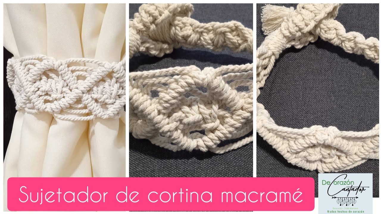 Sujetador de cortina tejida a macramé