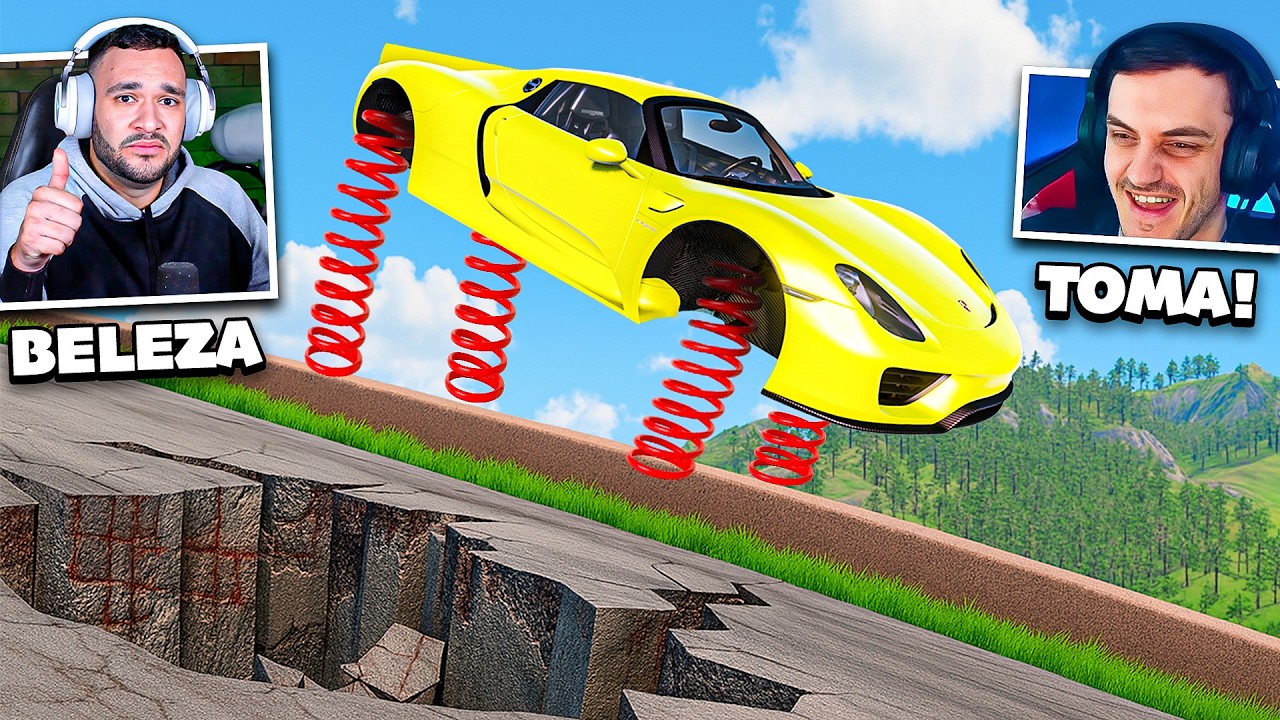 MACHINE me HUMILHOU usando um CARRO MOLA no BeamNG.drive (Novo DownHill)