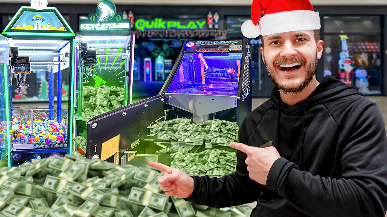 Collecting OVER $1000 From Our CHRISTMAS ARCADE!