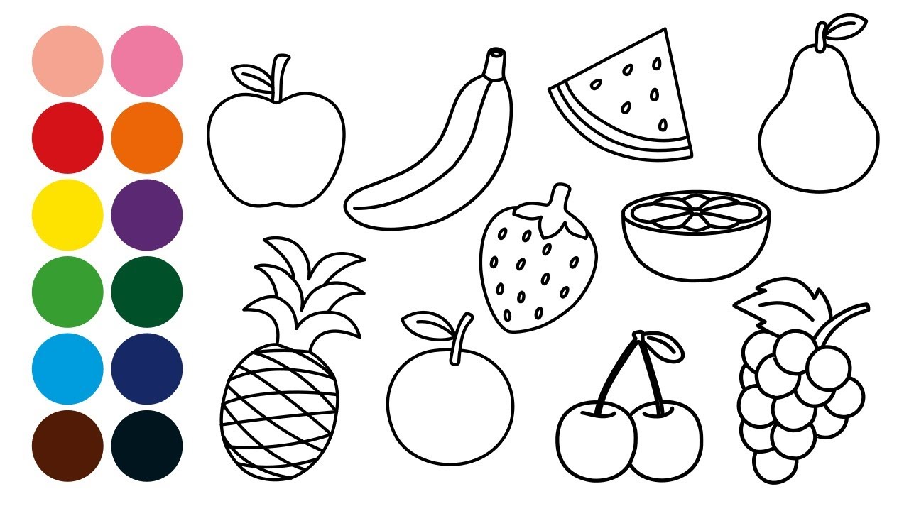 FRUTAS aprender a dibujar y colorear para niños - Dibujos para niños con Vivaldi y Beethoven