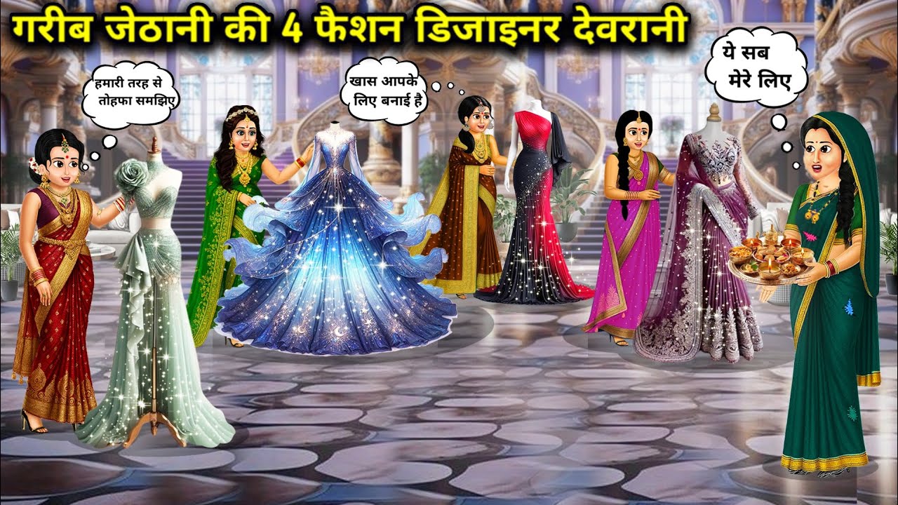 गरीब जेठानी की चार फैशन डिजाइनर देवरानी|| Cartoon Videos||Poor sister-in-law's four fashion designer