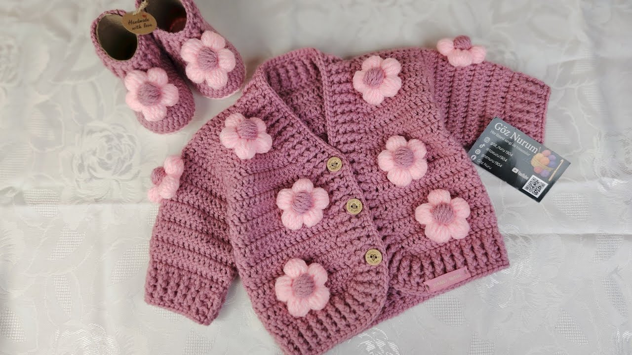 🧶 Yeni başlayanlar üçün körpə jaketi toxuma dərsi | Sadə və gözəl model