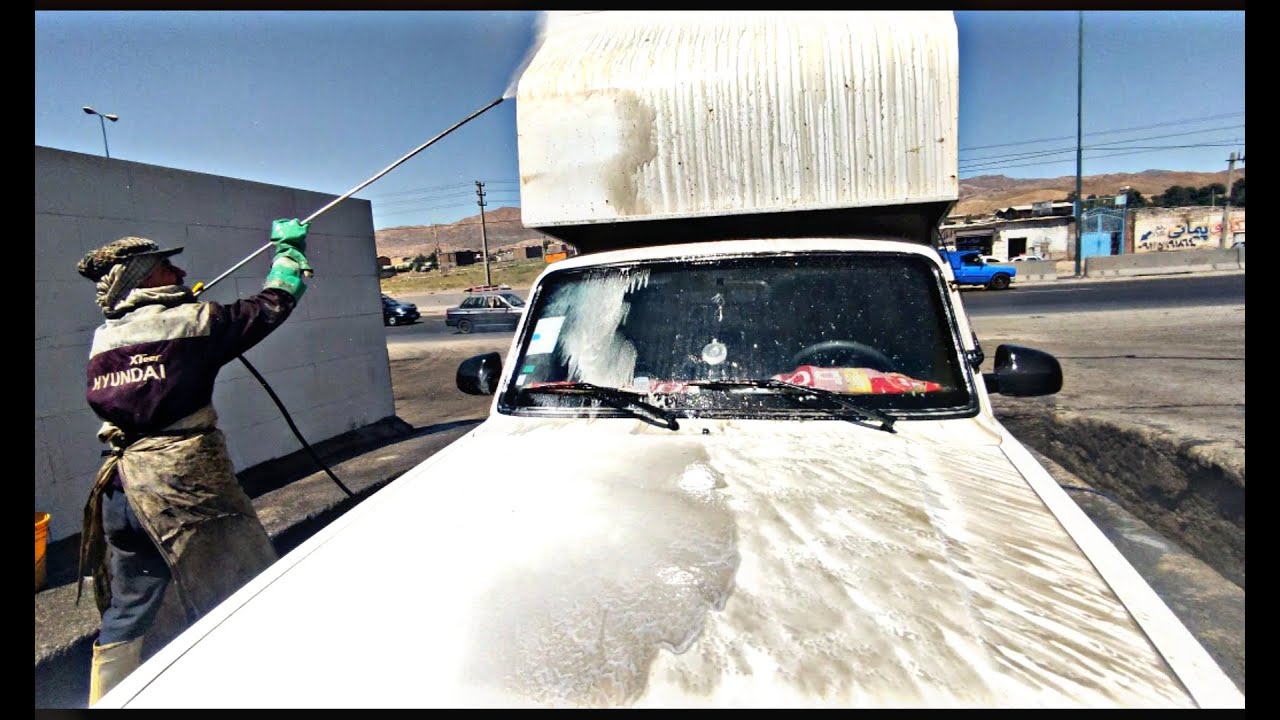 I washed  dirtiest van  century without touching it