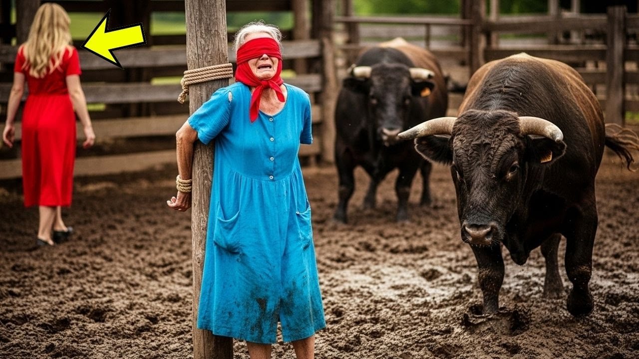 NORA FRIA empurra IDOSA CEGA para TOURO BRAVO, ATÉ que ANIMAL se aproxima dela e…
