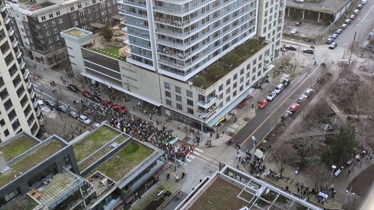 Portland Oregon, South Waterfront, Saturday, January 31st. Ice over reacting to criticism. 