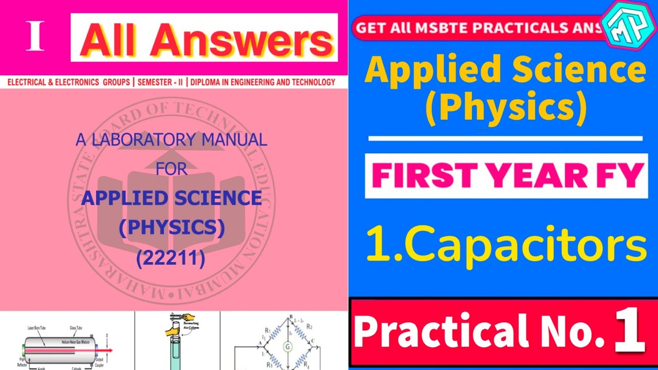 Capacitors Practical Answers First Year Applied Science Physics - My Practically