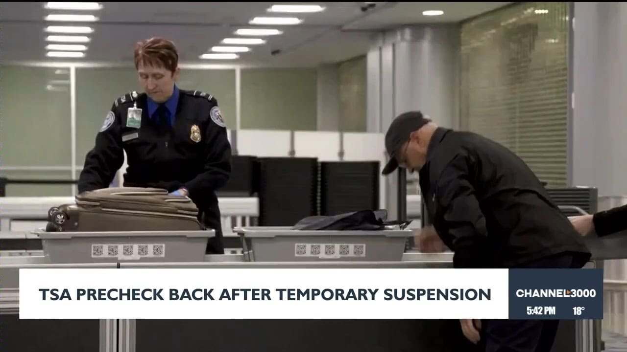 TSA PreCheck back after temporary suspension