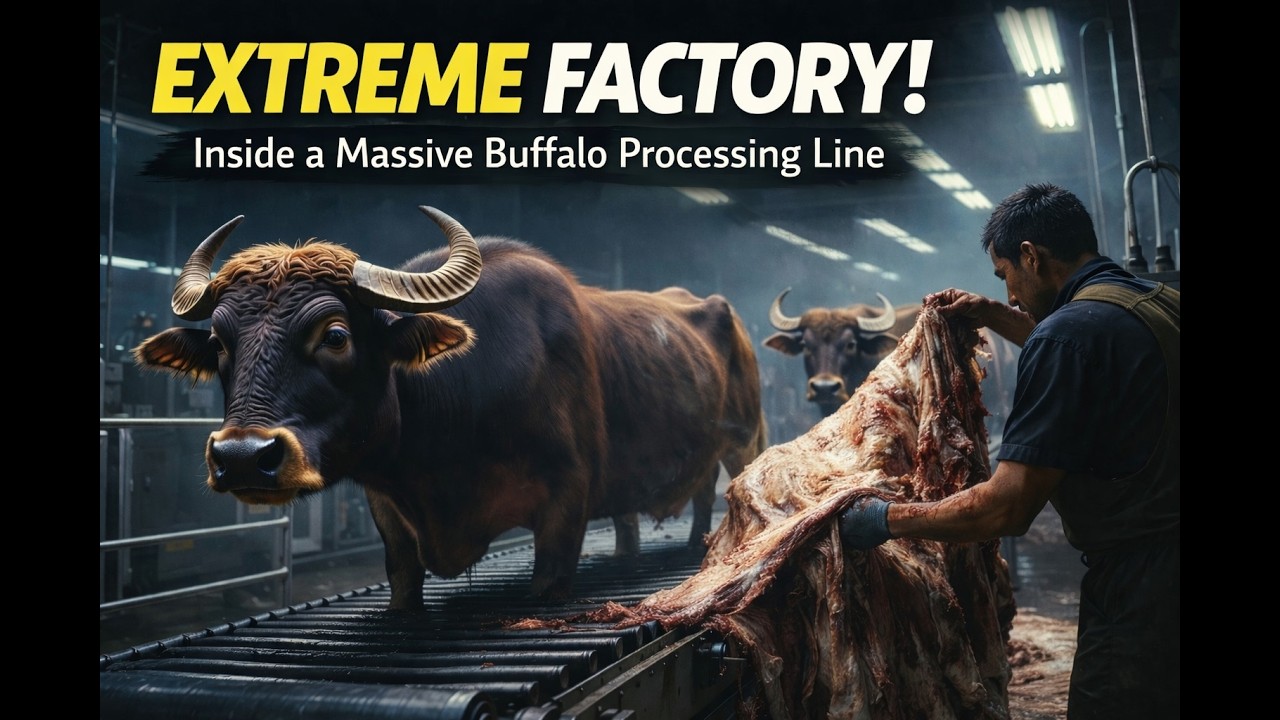 “Inside a Massive Buffalo Factory: Watch How Buffalo Hides Are Processed Step by Step!”#viral