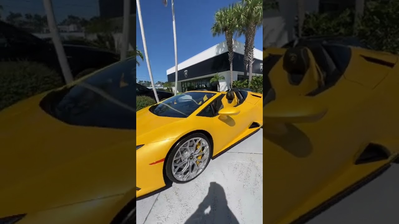 Selezione Certified Huracan EVO RWD Spyder in Giallo Inti! #LamboPalmBeach