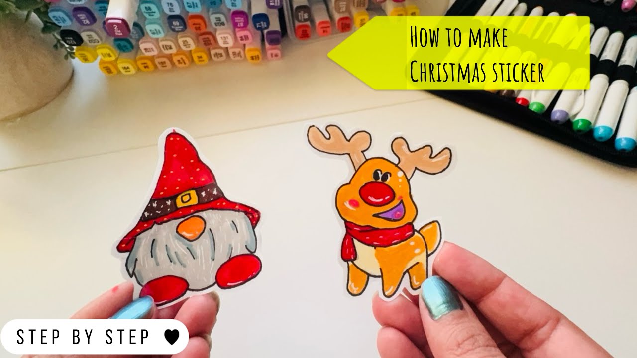 Make Christmas sticker with me | Step by Step 