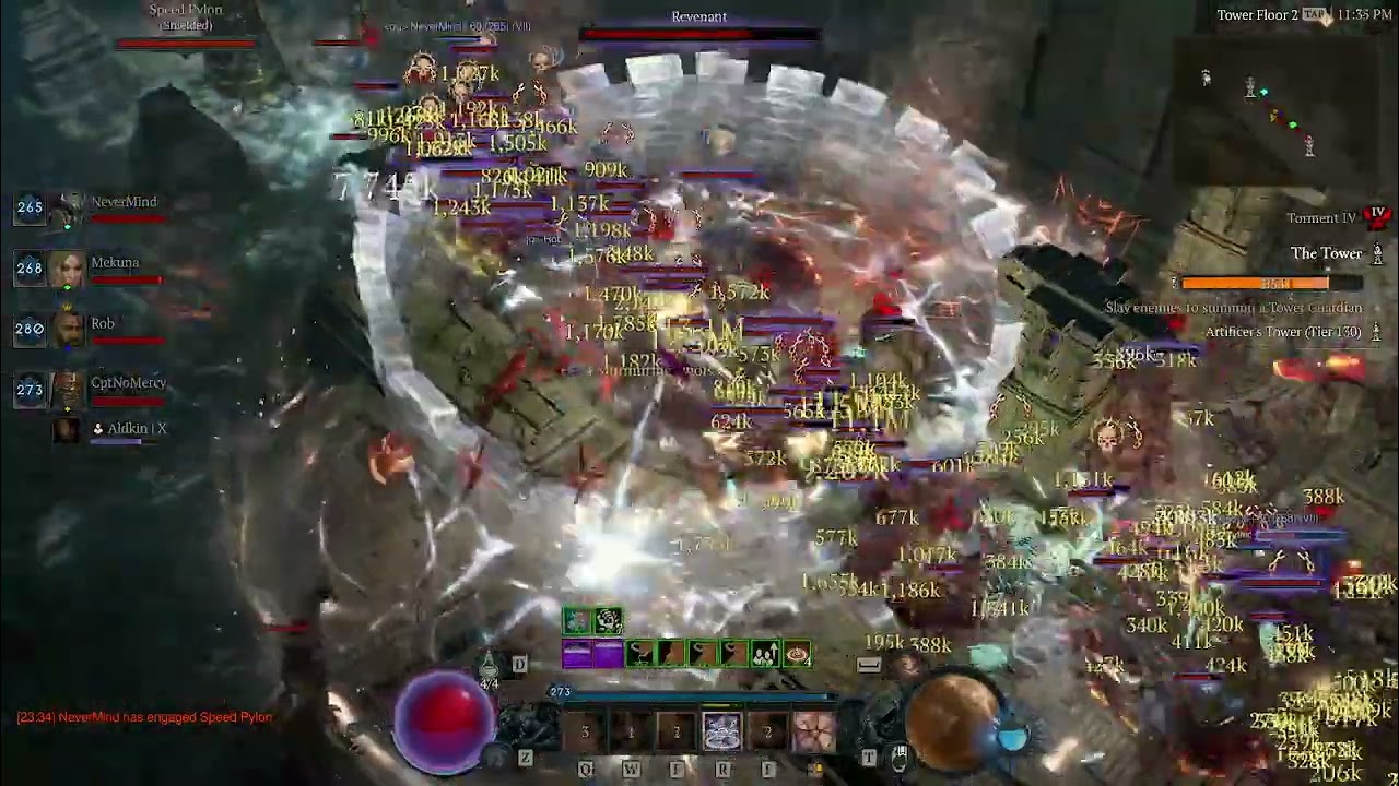 [OUTDATED WRONG SKILLS] Diablo 4 Rank 1 4-Man zPala Tower 130 clear