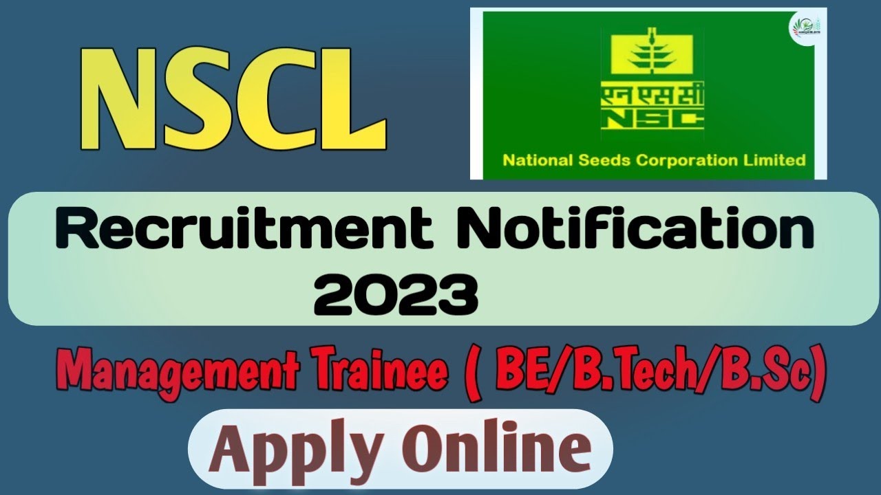 NSCL Recruitment Notification 2023