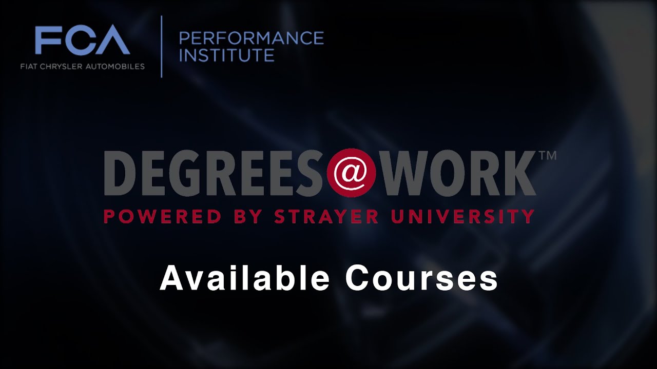 Available Courses | FCA US & Strayer University: Degrees@Work
