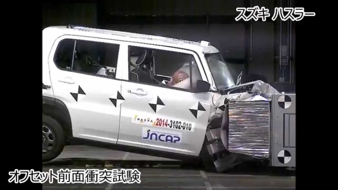 JNCAP - Suzuki Hustler / Mazda FLAIR - offset frontal crash test - 4 star safety rating