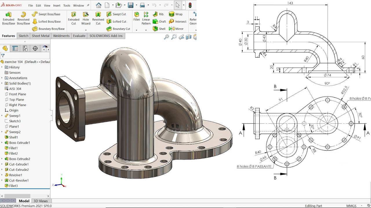 Pipe Modelling in SolidWorks