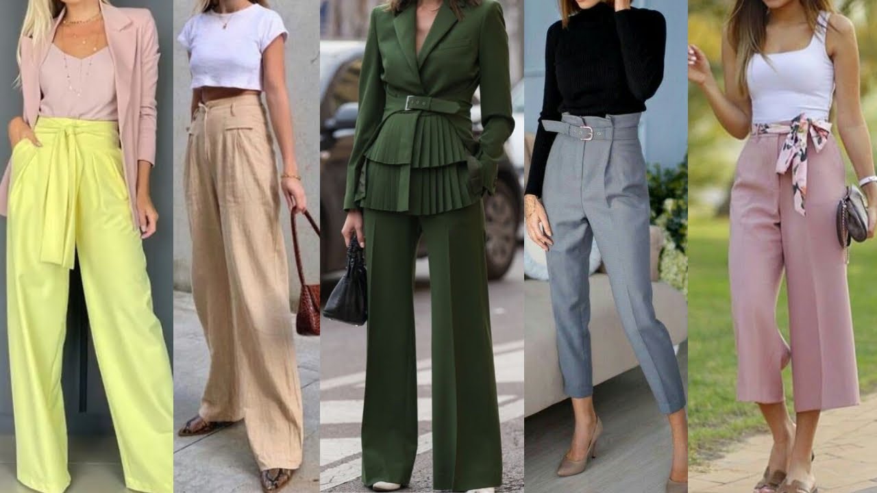 PANTALONES en TENDENCIAS de MODA MUJER 2022 PANTALONES ELEGANTES de MODA 2022 COMBINACIONES de ROPA
