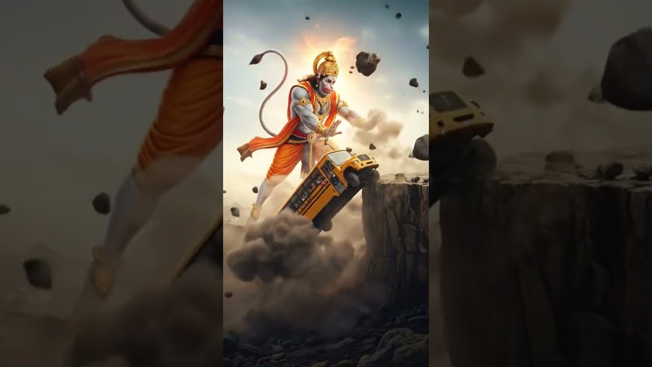 🙏Hanuman Saved Children Bus 😱🚩 | Jai Bajrangbali AI Status #shorts