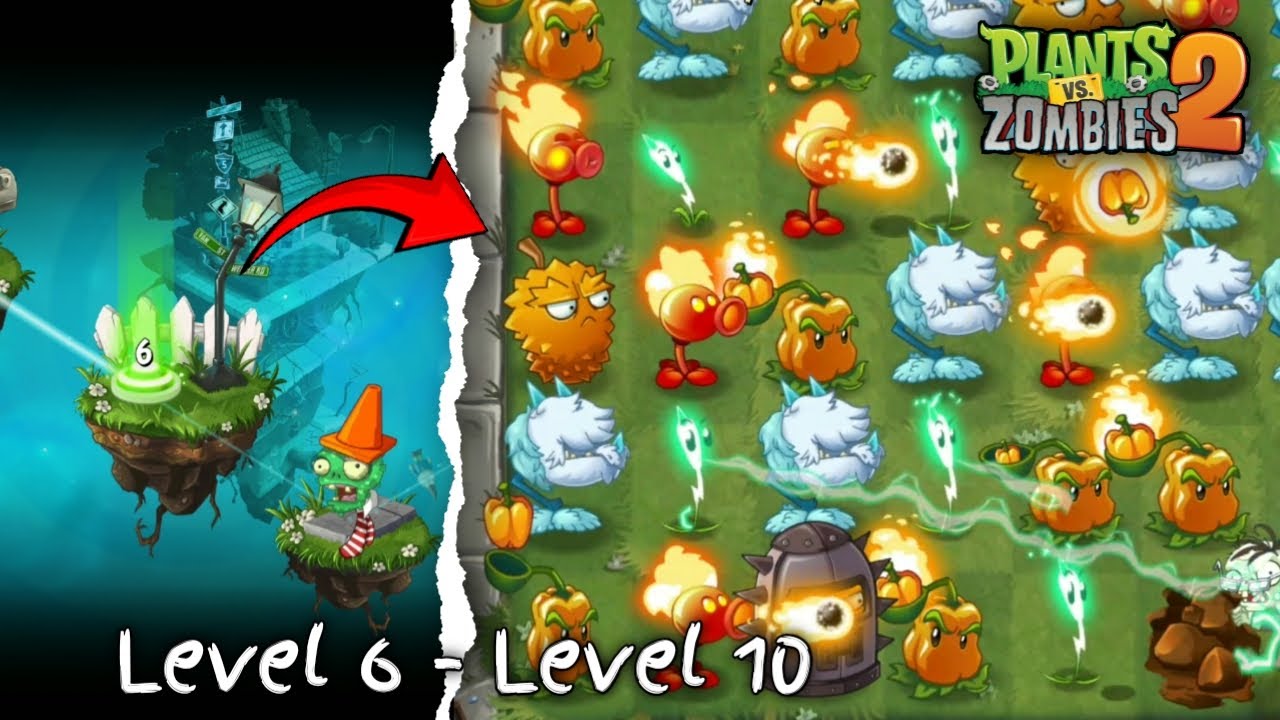 Adventure modern day, Level 6 - Level 10, Plants vs Zombies 2 Indonesia