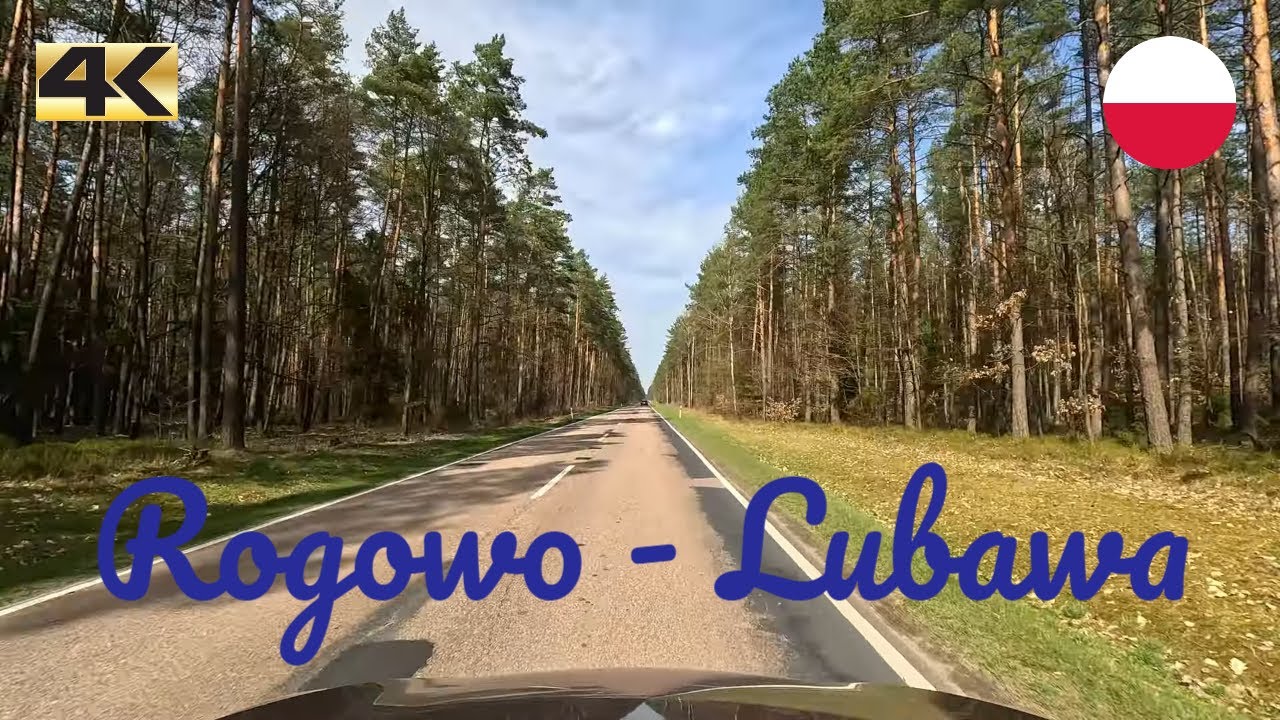 Driving in Poland from Rogowo to Lubawa | spring 2024 | 4K