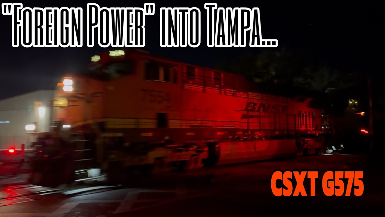BNSF grain in Tampa: CSXT G575 through Falkenburg Road (ft. BNSF warbonnet)