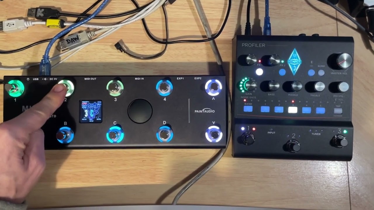 Демонстрация плеера Midi Captain STD + Kemper