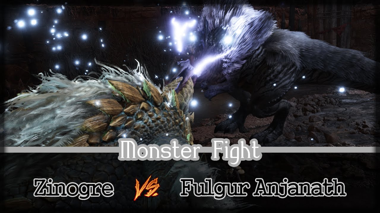 MHW : Zinogre vs Fulgur Anjanath (4K) #turfwar