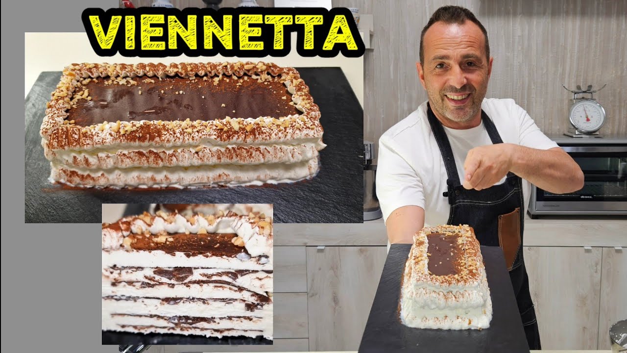 TORTA VIENNETTA FATTA IN CASA CON 6 STRATI DI SFOGLIE DI CIOCCOLATO CROCCANTI.CORSO DI PASTICCERIA