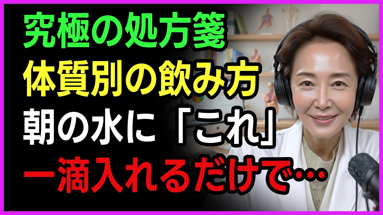 【メンバー限定】名医も教えない「体質別・水の飲み方」の秘策｜これを知らなければ補薬も毒になります