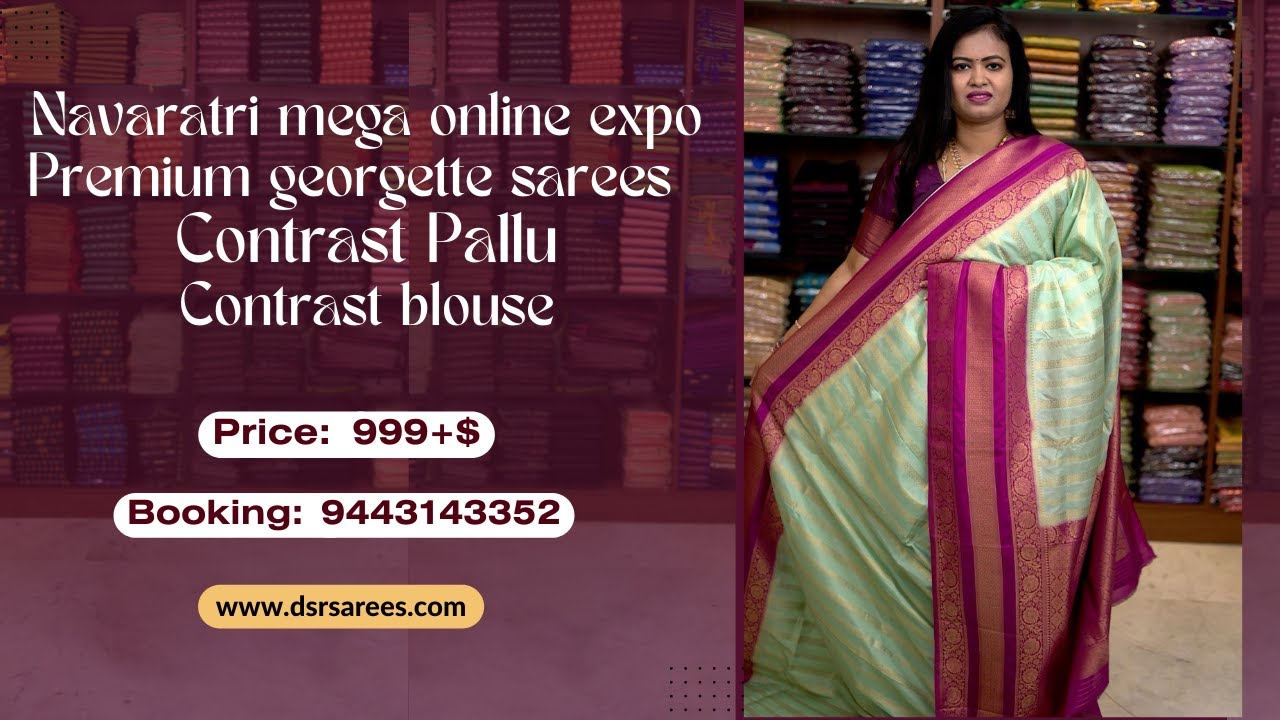 Navaratri special offer expoPremium georgette sarees  @999+$😊 |Booking:9443143352|www.dsrsarees.com