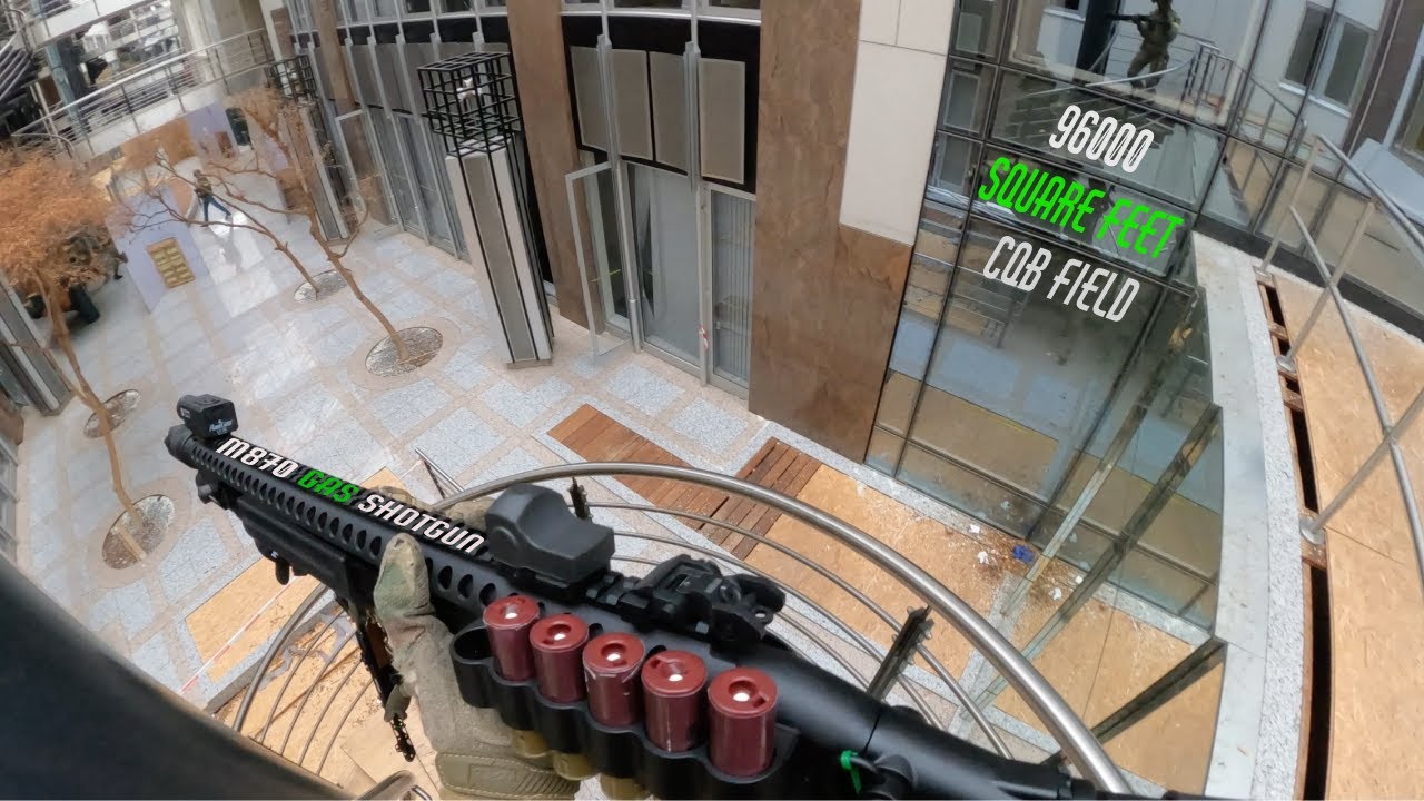 Airsoft at Europe's largest indoor field using a gas powered shotgun!
