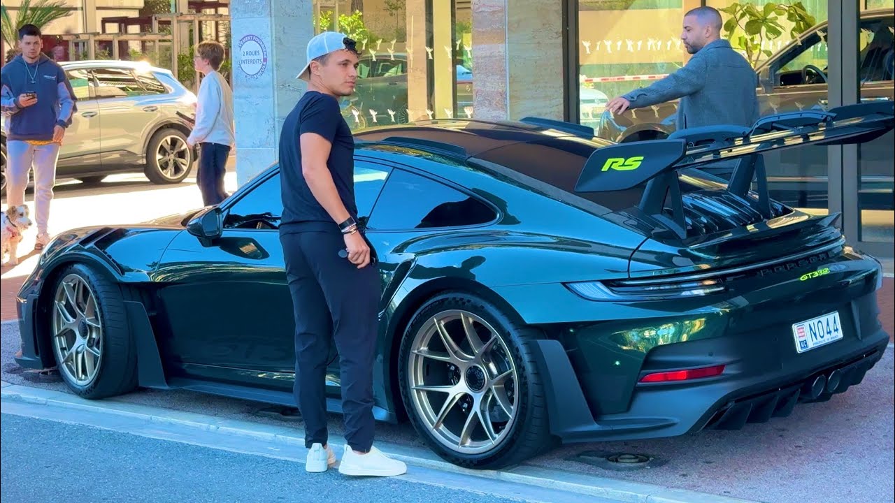 LANDO NORRIS World Drivers Champion spotted driving His Porsche GT3 RS in Monaco @emman25MC 