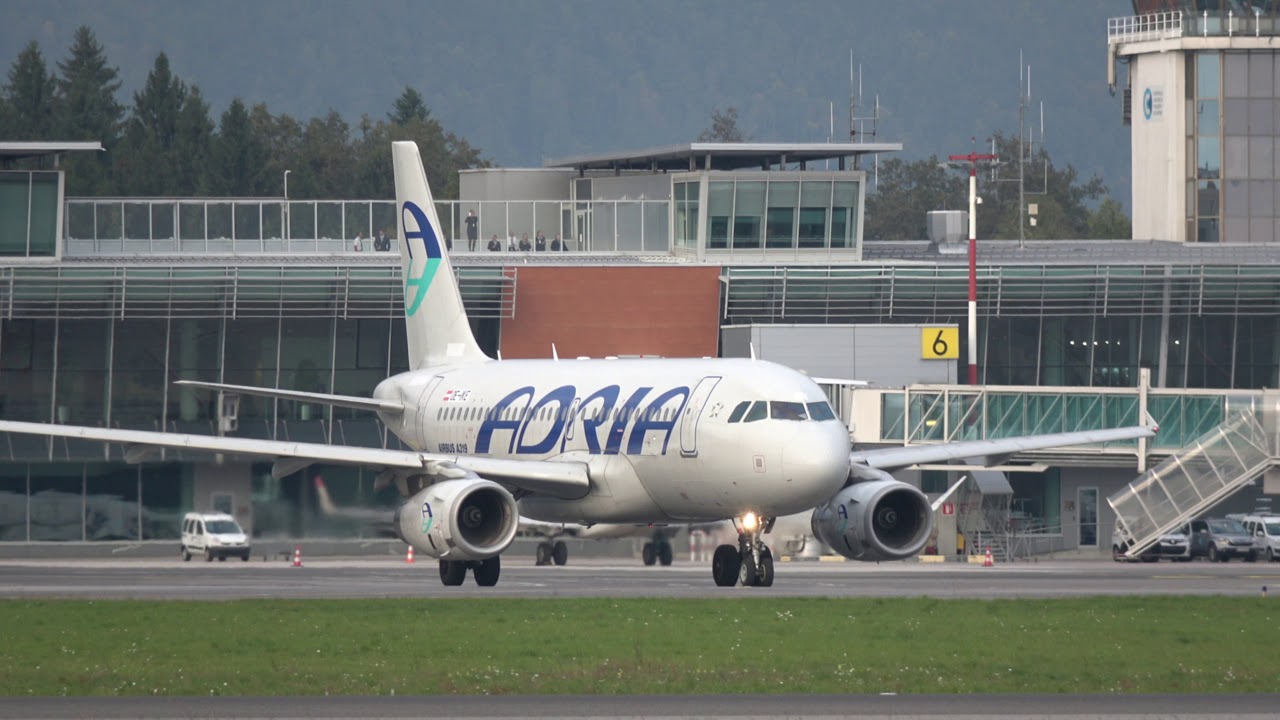 4K ✈ Adria Airways Airbus A319 last takeoff @ Brnik Airport ✈