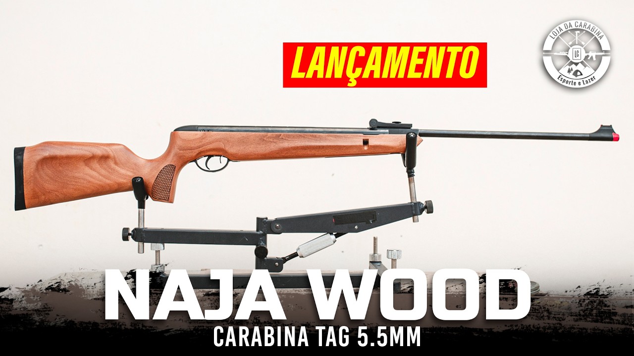 Carabina TAG Naja Wood 5.5mm Gas Ram 60Kg e Gatilho Ajustável