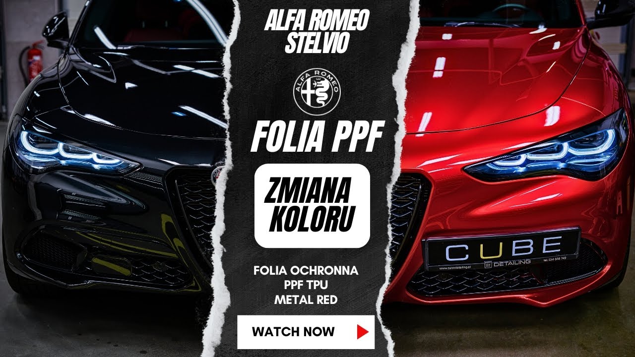 Zmiana koloru folią PPF - 𝐀𝐥𝐟𝐚 𝐑𝐨𝐦𝐞𝐨 𝐒𝐭𝐞𝐥𝐯𝐢𝐨 na Metal Red