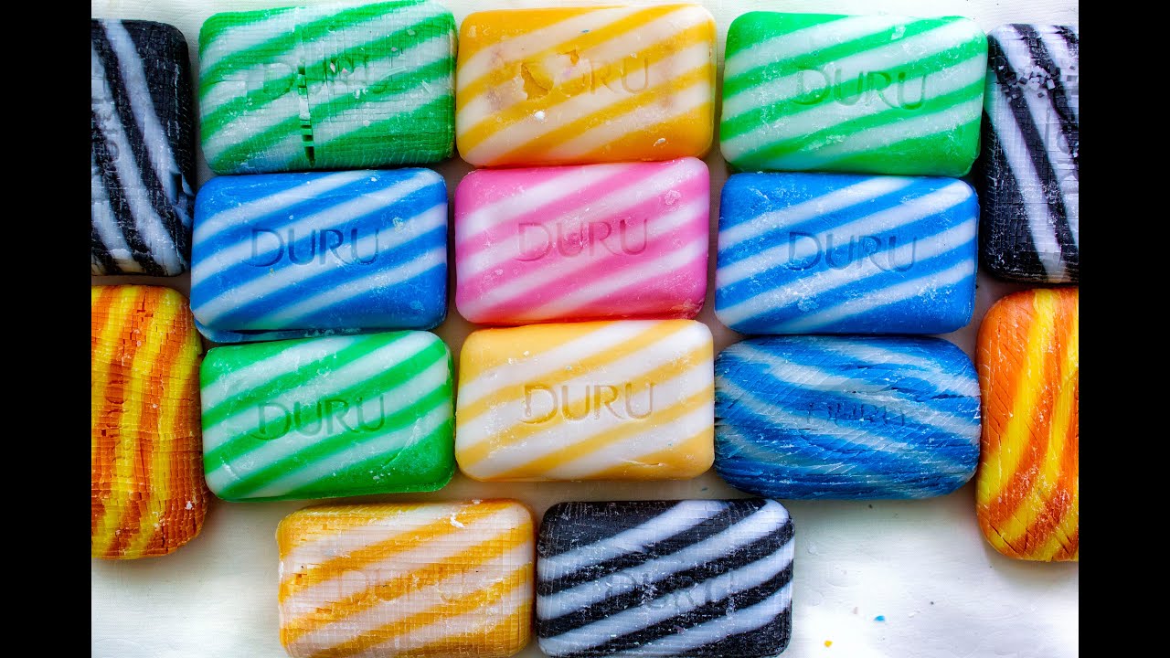 ASMR soap cubes and starch soap bars. Relax sounds.